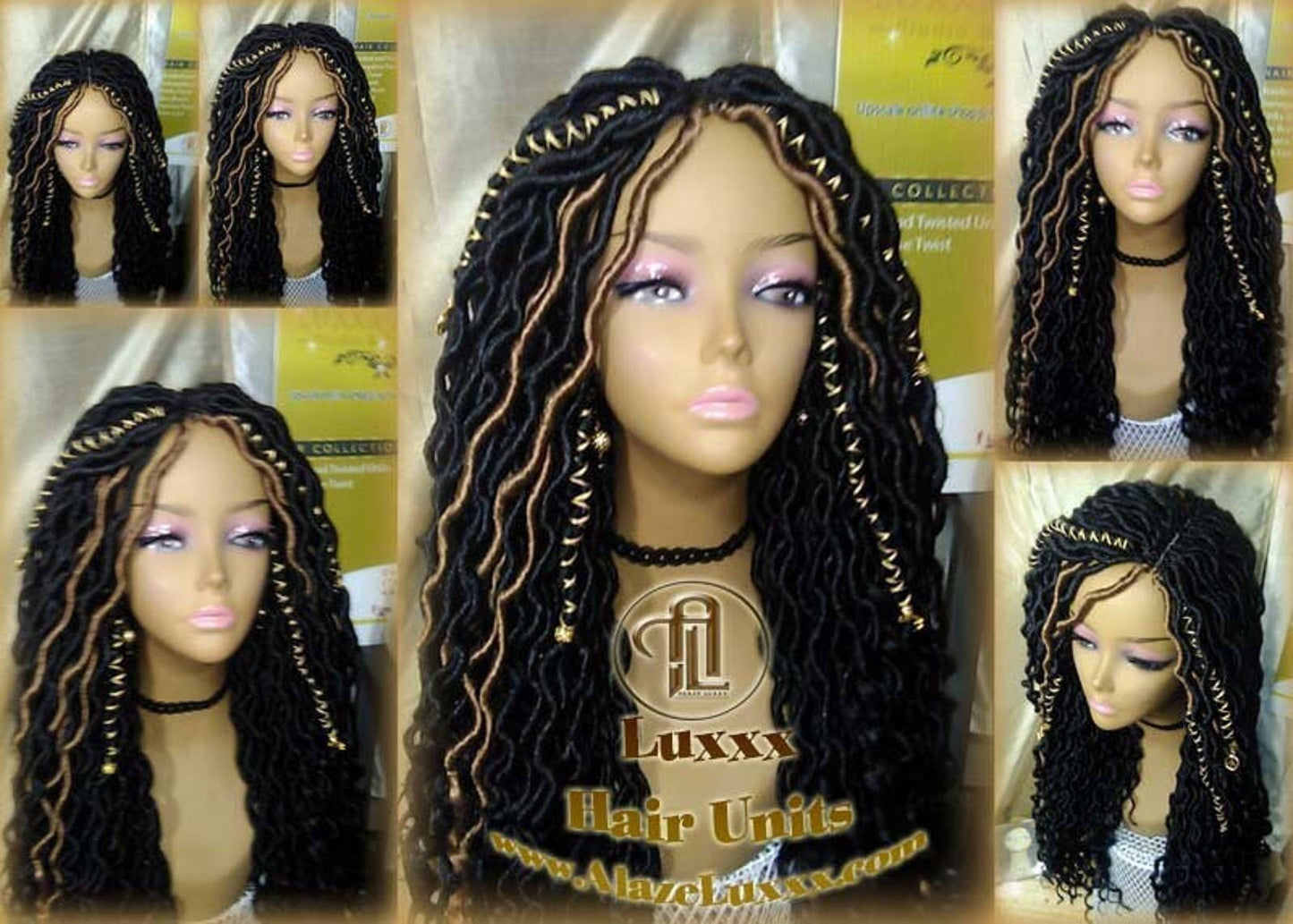 Gypsy Locs Wig Synthetic Dred Lock Bohemian Boho Crochet Braid Goddess Faux Locs Wig Black Blonde 27 Dread Wig Wavy Black Dread 1B Long