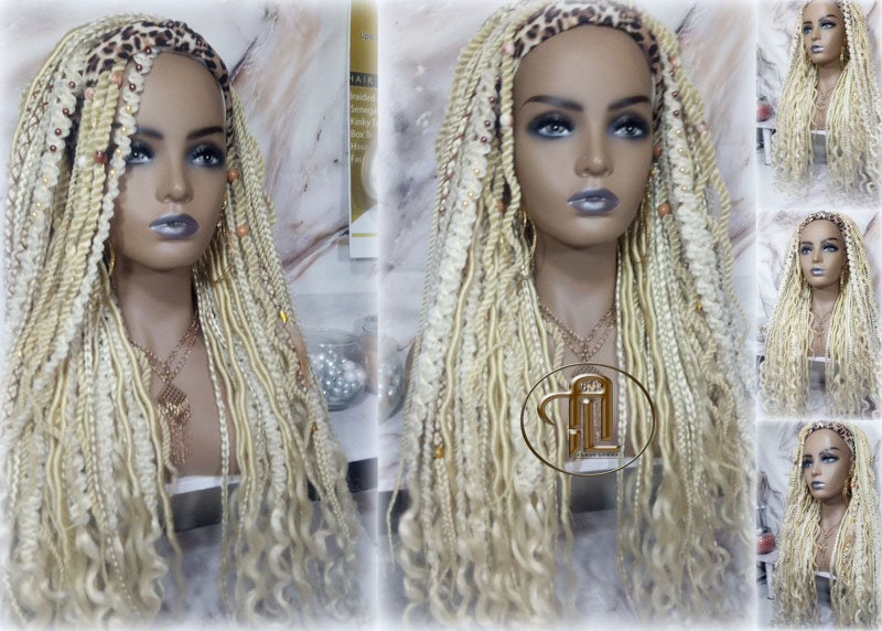 Headband Wig Blonde 613 Braids Dreads Mix Set Twist Soft Crochet Boho Dread Braid Set Bohemian extensions