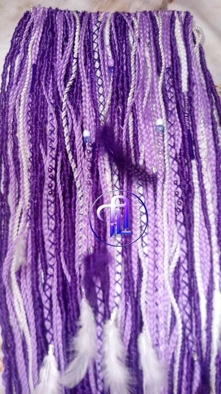 Purple White Dreadlock Extensions  Crochet Dreads Synthetic Dreadlocks Straight Textured Extensions Se Dreads Single Ended Hair Extension