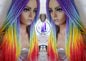 Rainbow Mermaid Purple Blue Yellow Orange  Wig Box Braids braided Synthetic hair Lace Part Wig Pride Ready to Ship LGBT Pride
