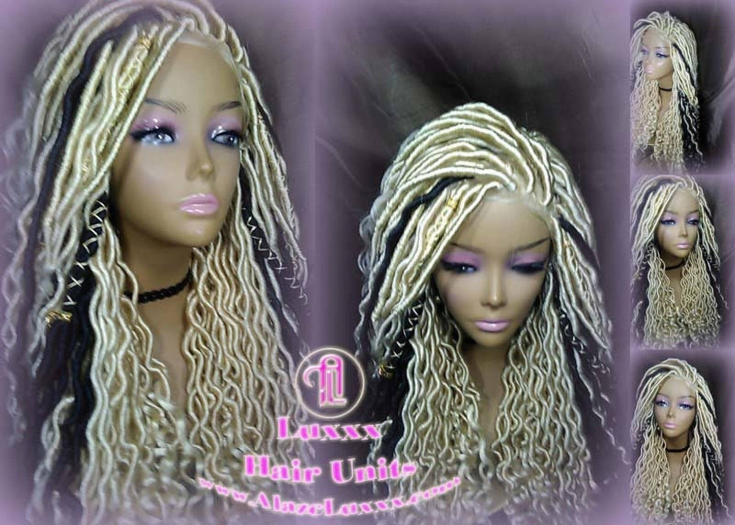 Lace Closure Wig Platinum Blonde Brown Goddess Faux Locs Baby Hair Gypsy Boho 613 Boho Braid Wig Bohemian