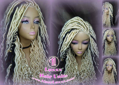 Lace Closure Wig Platinum Blonde Brown Goddess Faux Locs Baby Hair Gypsy Boho 613 Boho Braid Wig Bohemian