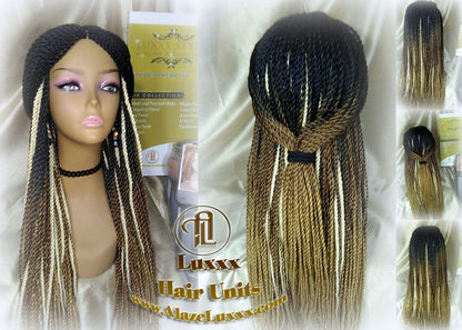 Senegalese Twist Braid Wig 26 28 Inch Long Ombre Black Brown Blonde 27 613 Small Crochet Braids Drag Queen Wig Synthetic Braiding Alopecia