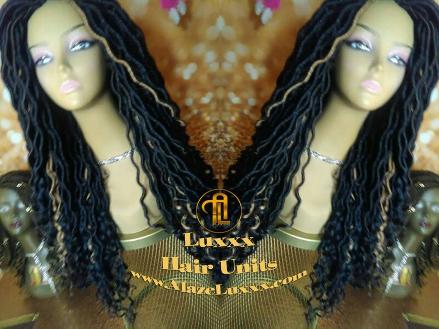Goddess Faux Locs Wig Black Blonde 27 Dread Wig Wavy Black Dread 1B Long Long Gypsy Locs Wig Synthetic Dred Lock Bohemian Boho Crochet Braid