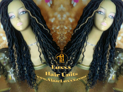Goddess Faux Locs Wig Black Blonde 27 Dread Wig Wavy Black Dread 1B Long Long Gypsy Locs Wig Synthetic Dred Lock Bohemian Boho Crochet Braid
