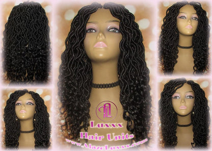 Black short goddess faux loc wig boho gypsy 1b Jet black Short Medium Braid Wig Black Marley Dreds Braid Wig faux Loc Wig Festival hair