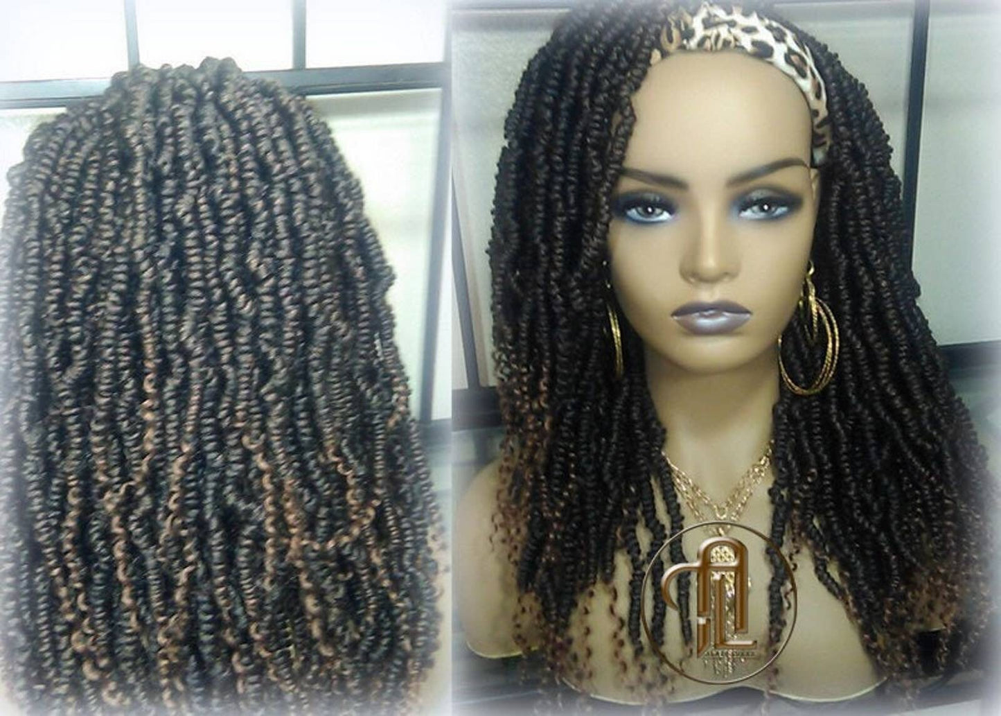 Headband Wig 14in' Passion Twist Short Black 1B 30 Black Brown Mini Small Fluffy Irregular Bomb Spring Kinky Bohemian Boho Hair twist hair