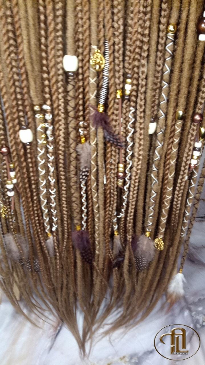 Blonde  Single End SE Set Kit Synthetic Soft Crochet Boho Dread Braid Hair Wraps Extensions Textured Single Loop Dread