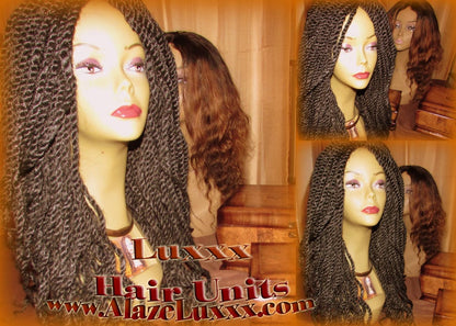 Black Handmade Kinky Twist Marley Twist Wig Unit! NEW Natural Look! Glueless Lace Finish! Natural Kinky Twist Natural Hair Dred Twist Wig