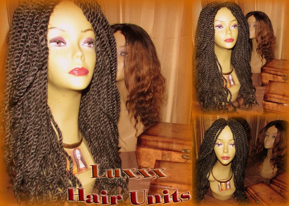 Black Handmade Kinky Twist Marley Twist Wig Unit! NEW Natural Look! Glueless Lace Finish! Natural Kinky Twist Natural Hair Dred Twist Wig