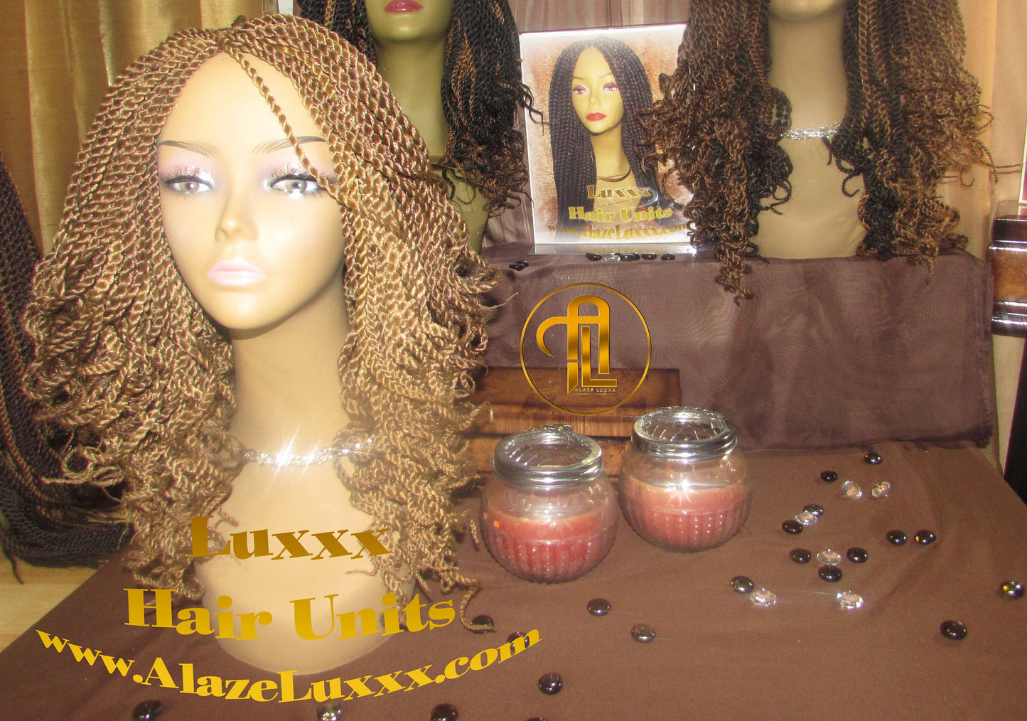 Blonde Straight Senegalese Twist Wig Unit 14' Auburn 27 30 Curly Alopecia Natural Kinky Marley Crochet Braided Braiding Wigs for cancer