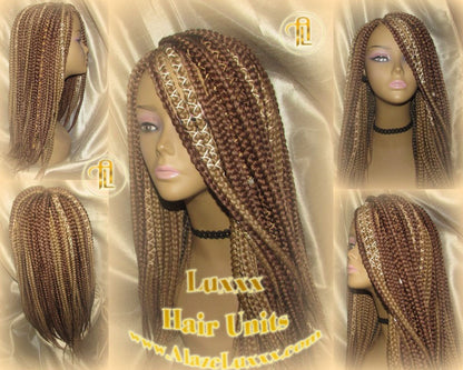 Box Braid Wig Blonde Brown Auburn 27 30 Poetic Justice Large Medium Braids Long Hair Accessories Ombre Braids Wig Two Tone. Braiding Hair