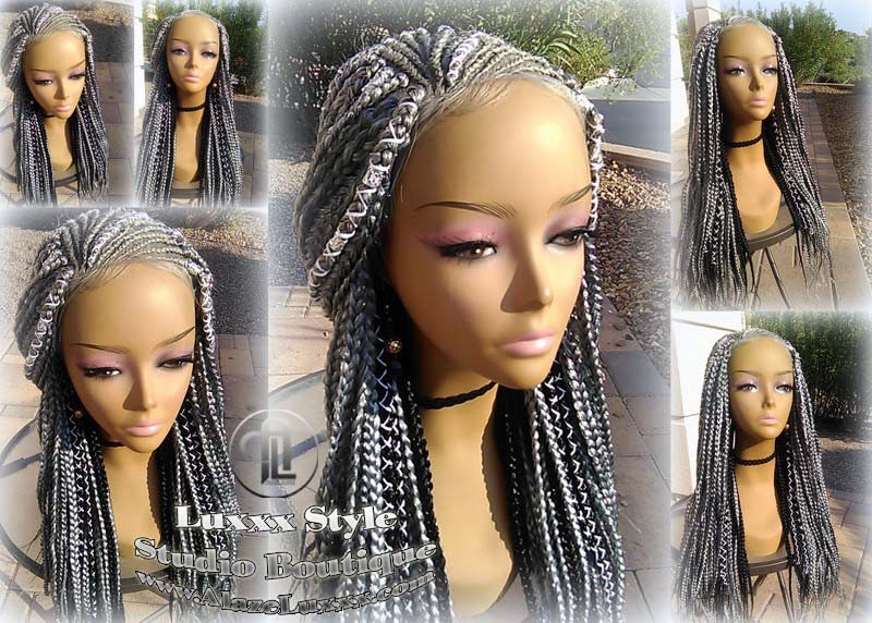 Fulani Cornrow Silver 51 Black Lemonade Braid Wig French Braids Feed in Braids Box Braids Tribal African Goddess Braids  Fulani Beyonce