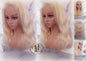 Blonde 613 Virgin Hair Wig Lace Closure Short 14 In Wavy Loose Body Wave Lace Front Curly Human Hair Blonde Wig