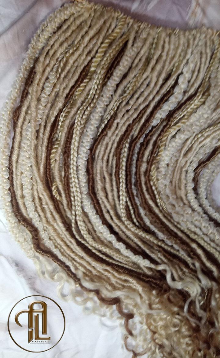 Single End white honey blonde 613 27 SE 75 Piece Set Straight wavy dreads textured braid Bohemian synthetic dreadlock Soft Boho  Extension