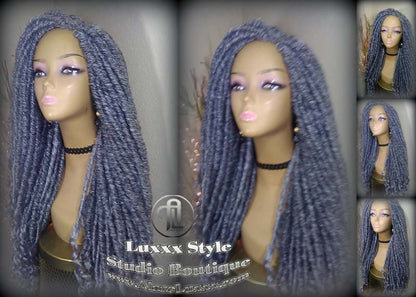 Big Large Fluffy Loc Wig Storm Silver Grey Gray 44 51 Gypsy Bohemian Boho Goddess Faux Dread Locs Wig Coplay Platinum Metallic Chrome Hair
