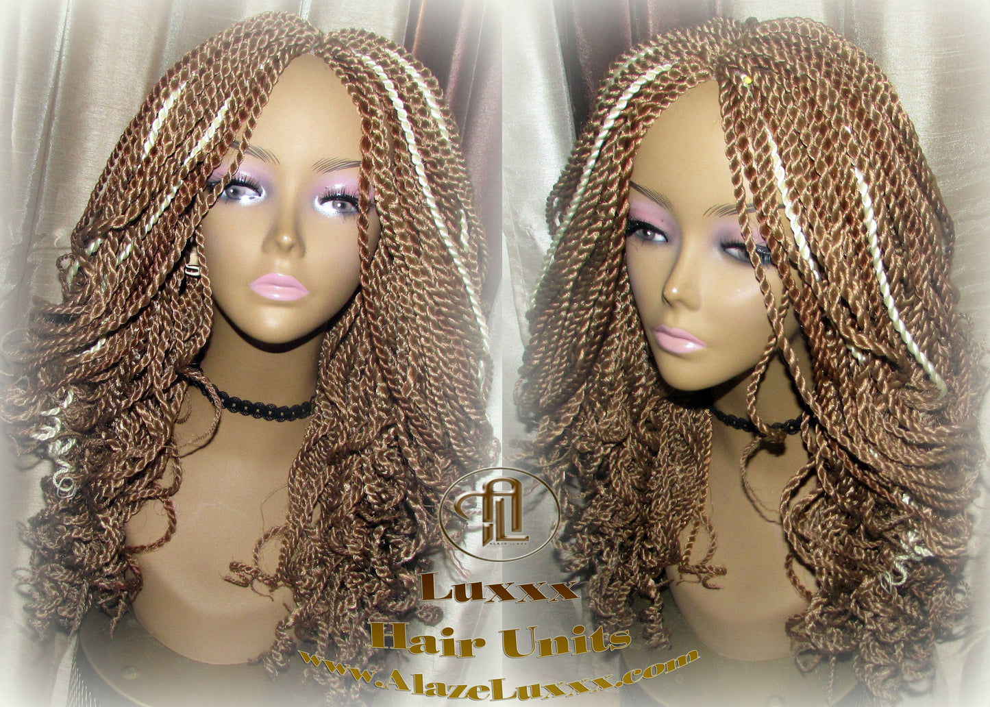 Straight Curled Senegalese Twist WigBlonde Platinum Bombshell 18' Auburn 27 30 613 Curly Alopecia Natural Kinky Marley Braided Braiding Wig