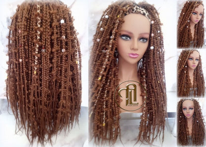 Headband Wig Butterfly Jungle Viking Braids  Honey Brown 30  Box Braids Gypsy Bohemian Boho Wig Blonde Long Straight Hair Fall Braided Wig