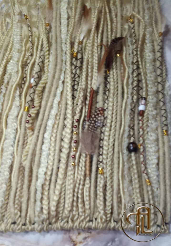 Boho Blonde Single Ended Dreads Full Set Festival Viking Braid in Dreads Extensions DE SE Synthetic Braid in Dreadlocks 613 Locs Extensions
