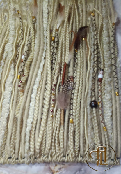 Boho Blonde Single Ended Dreads Full Set Festival Viking Braid in Dreads Extensions DE SE Synthetic Braid in Dreadlocks 613 Locs Extensions