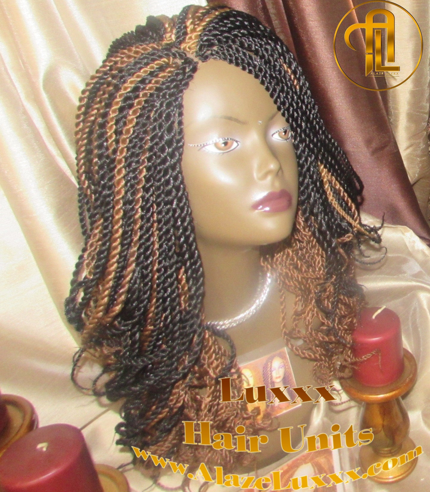 Braided Wigs Curly Senegalese Twist Wig Unit! 14' Black Auburn 1B 30 Alopecia Natural Kinky Marley Crochet Box Braid Braided Braiding Wig