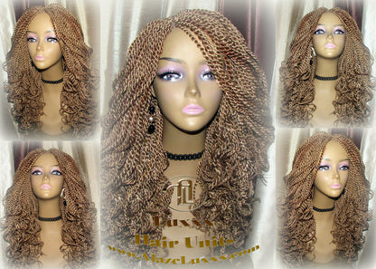 Blonde Straight Senegalese Twist Wig Unit Bombshell 18' Auburn 27 30 Curly Alopecia Natural Kinky Marley Crochet Braided Braiding Wig