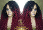 Ombre Goddess Locs Fire 530 Goddess Festival Hair Red Burgundy 1b Marley Crochet Synthetic Dread Dred Loc Lock Wig Unit Braided