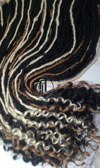 Black Blonde 613 Honey Blonde 27 Single Ended SE 75 Piece Set Kit Goth Mixed Soft Witch Boho Dread Braid Hair Wraps Extensions Textured
