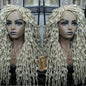 Butterfly Locs Platinum Blonde 613 Braided Wig Large Long Gypsy Bohemian Boho Wig Blonde #613  Messy Hair Wig Distressed Butterfly Locs