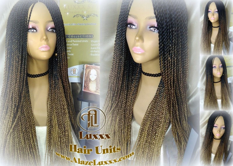 Senegalese Twist Braid Wig 26 28 Inch Long Ombre Black Brown Blonde 27 Small Crochet Braids Drag Queen Wig Synthetic Braiding Alopecia