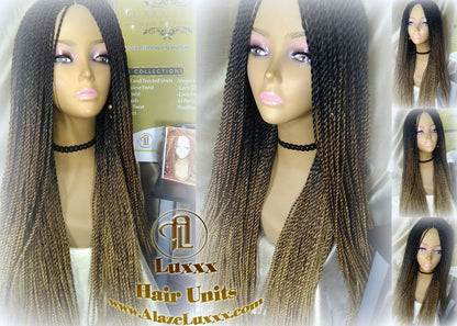 Senegalese Twist Braid Wig 26 28 Inch Long Ombre Black Brown Blonde 27 Small Crochet Braids Drag Queen Wig Synthetic Braiding Alopecia