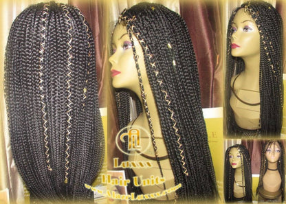 Black Box Braid Wig Lace Baby Hair Large Medium! Long Straight Goddess Braids Lace Wig Xpressions Hair