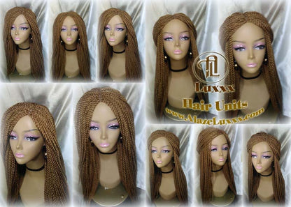 Blonde Straight Senegalese Twist Wig Unit Bombshell 18' Auburn 27 30 Alopecia Natural Silky Straight Crochet Braided Braiding Wig
