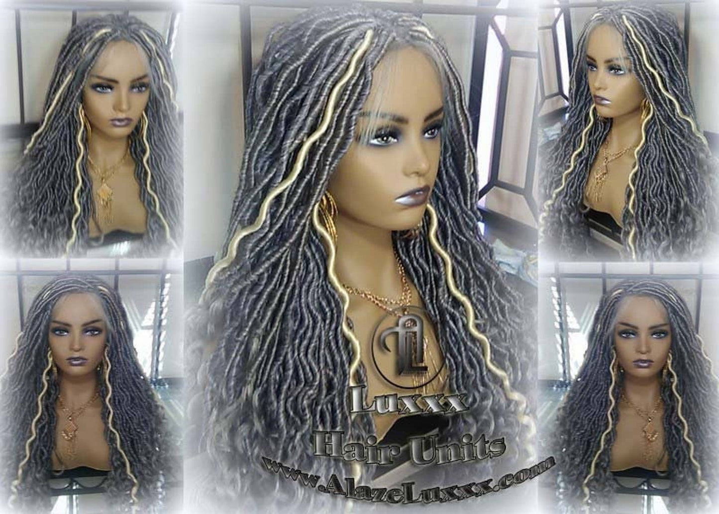 Gray 613 Platinum Blonde Lace Frontal Goddess Faux Dread Loc Lace Closure Straight Storm Silver Grey Gray 44 51 Boho Gypsy Wavy Lock