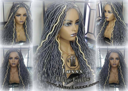 Gray 613 Platinum Blonde Lace Frontal Goddess Faux Dread Loc Lace Closure Straight Storm Silver Grey Gray 44 51 Boho Gypsy Wavy Lock