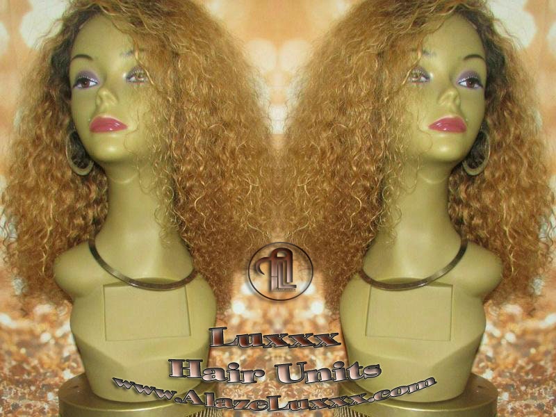 Dark Roots Ombre Honey Blonde 27 Short Curly Kinky Deep Wave Wig Virgin Hair Lace Closure Shoulder Length Balayage Baby Hairs