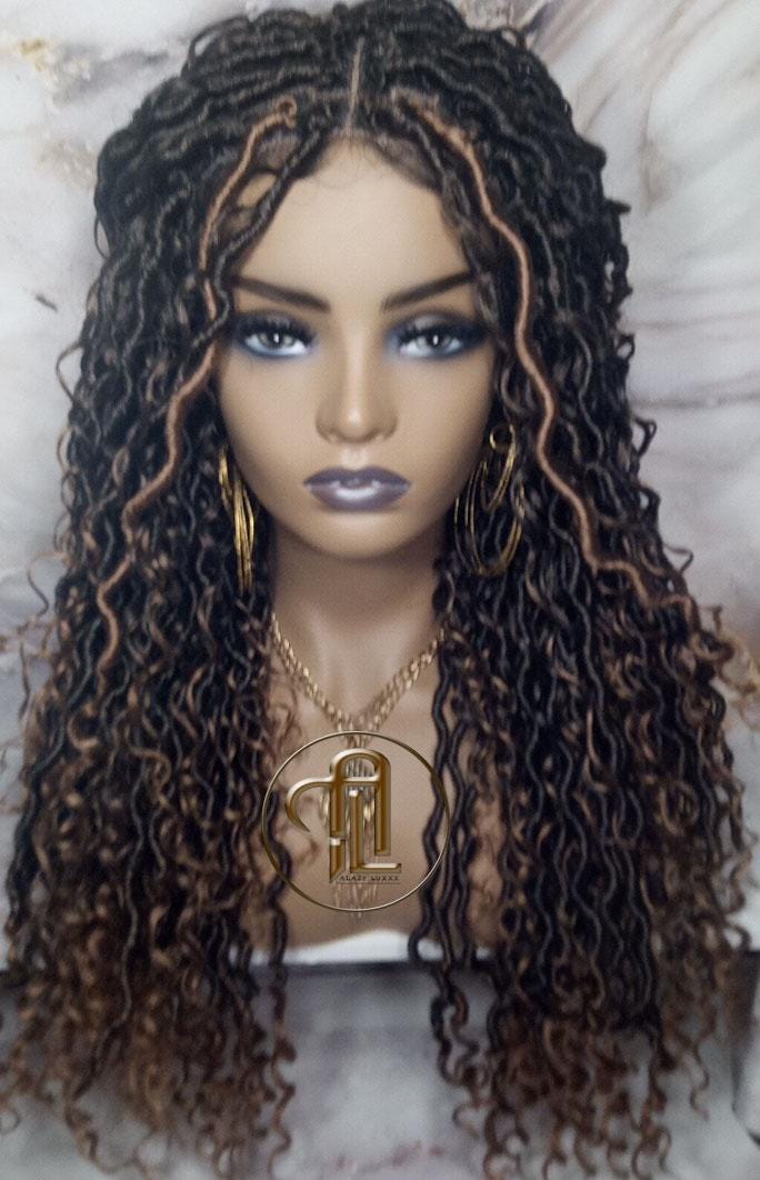 Full Lace River Goddess Loc Wig Distressed Dread Baby Hair Wigs Brown Blonde Faux  Long Wavy Blonde Tips End 27  Hair Bohemian Boho Gypsy