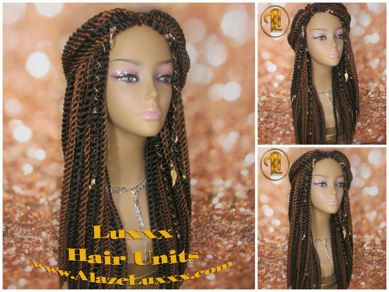 Large Senegalese Twist Wig Unit! Big Straight Long Braider Brown #4 #30 Crochet Big Jumbo Wool Twist Braided Wig hair charms wig maker