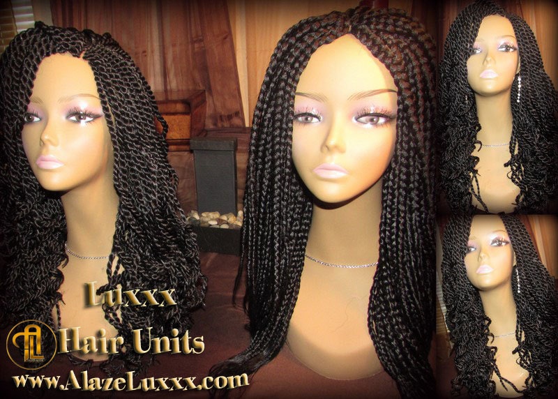 Senegalese Twist Wig  16' Long Black Curly Unit! Alopecia Natural Hair Kinky Marley Crochet Twist Box Braid Braided Dred Lock Braiding Wig