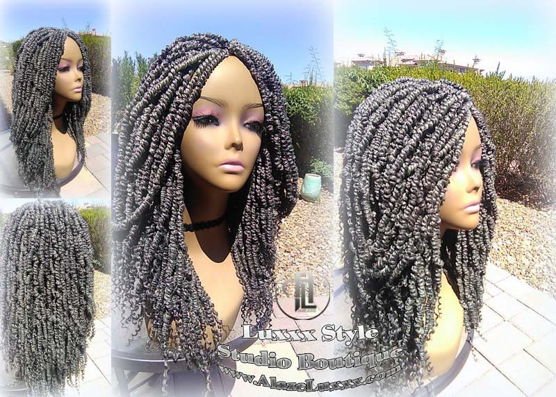 Passion Twist Mini Small Fluffy Irregular Bomb  Passion Twist Hair Storm 44 51 Grey Gray Silver  Storm Gypsy Bohemian Boho Water Wave