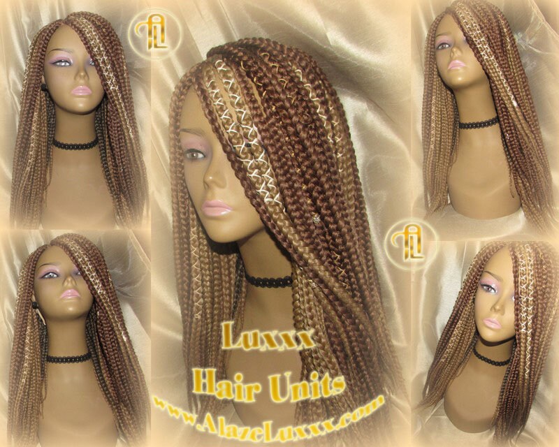 Box Braid Wig Blonde Brown Auburn 27 30 Poetic Justice Large Medium Braids Long Hair Accessories Ombre Braids Wig Two Tone. Braiding Hair
