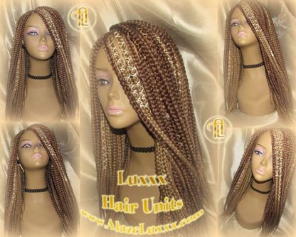 Box Braid Wig Blonde Brown Auburn 27 30 Poetic Justice Large Medium Braids Long Hair Accessories Ombre Braids Wig Two Tone. Braiding Hair