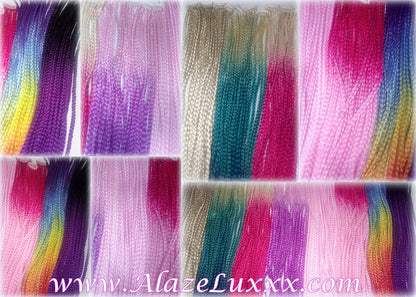 Clip in Braid Long 24 in Boho Extensions Pink Ombre Purple Blue Blonde Beige Box braiding hair Rave Festival