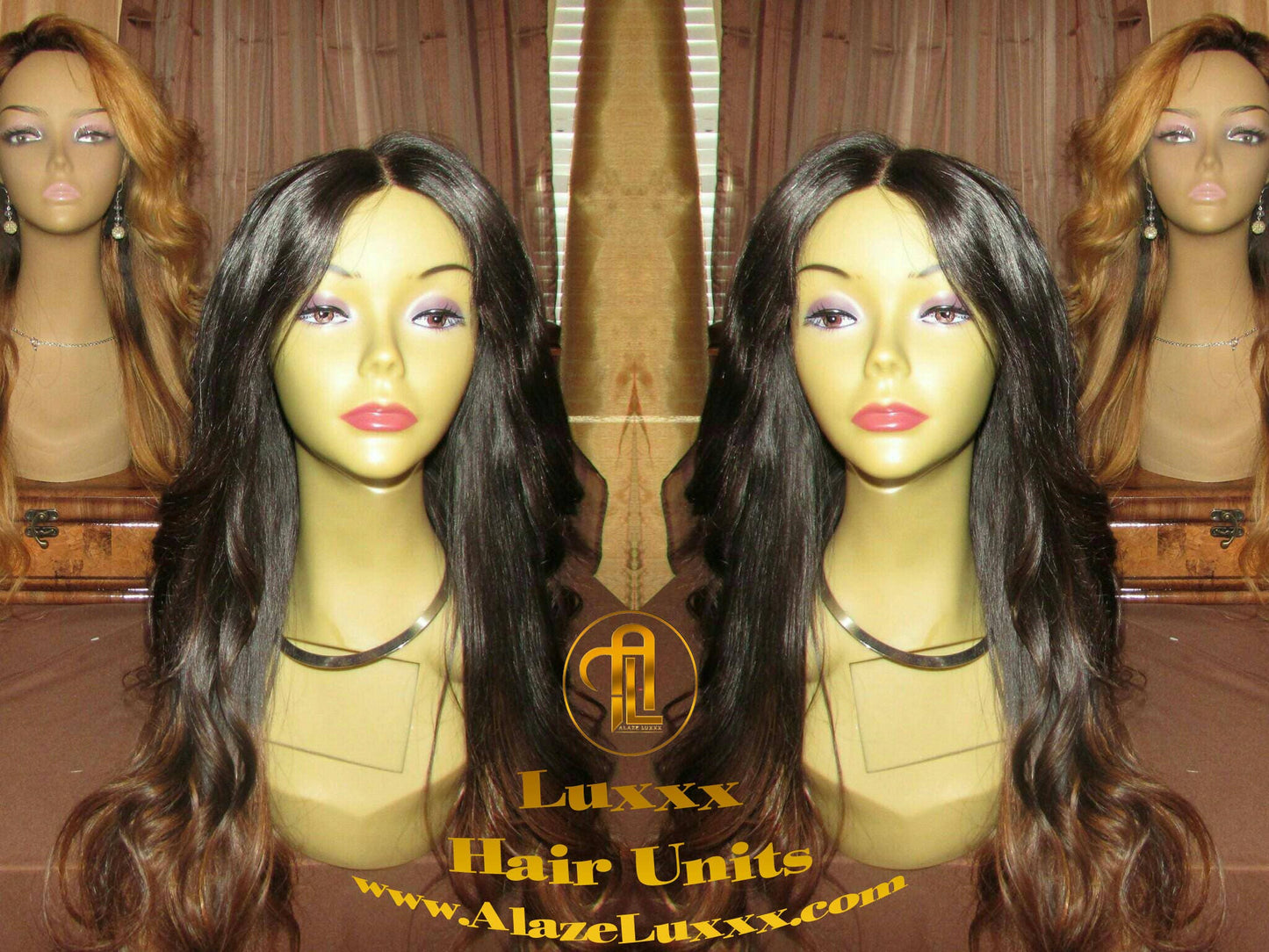 Ombre Virgin Hair Unit! 24 In' Long Brown #30 4x4 Closure Custom Color Lace Front Celebrity Wigs Ciara Wig Look