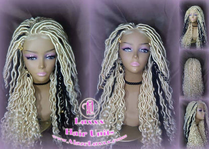 Lace Closure Wig Platinum Blonde Brown Goddess Faux Locs Baby Hair Gypsy Boho 613 Boho Braid Wig Bohemian