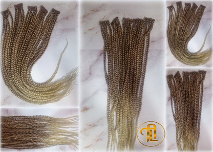 Clip in Braid Long 24 in Boho Extensions Pink Ombre Purple Blue Blonde Beige Box braiding hair Rave Festival