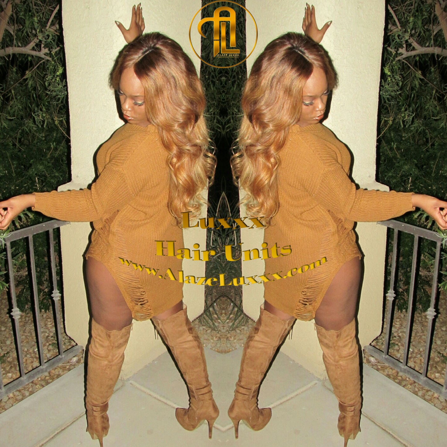 Custom Order 4 Bundle add Ear to  Ear Lace Frontal Honey Blonde Auburn 27/30 Dark Roots Ombre 24 In' Long  Custom Color