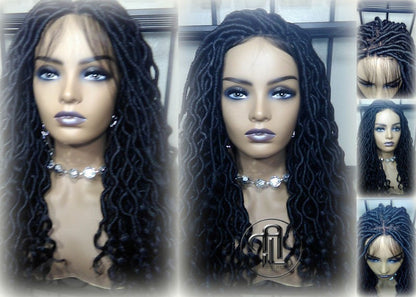 Goddess Locs Wig 4x4 Lace Closure w Baby Hairs Dread Wig Wavy Black Dreads Synthetic  Bohemian Gypsy Goddess Braids Dreads