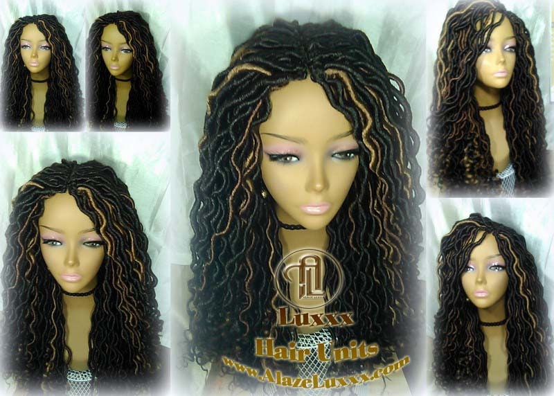 Long Wavy Goddess Faux Locs Honey Platinum DE SE Dred Lock Braided Wigs Dread Wig Blonde 30 27 Black Dread Gypsy Bohemian Boho  Distress