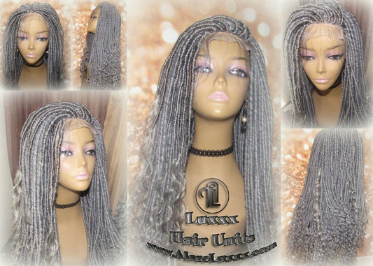 Lace Closure Straight Storm Silver Grey Gray 44 51 Platinum Gypsy Goddess Faux Dread Loc Unit Wavy Lock Crochet Freetress Model Model Wig